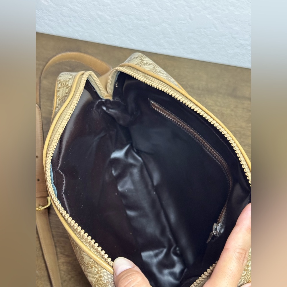 Céline Vintage Macadam Tan Leather Shoulder Crossbody Bag EUC - Picture 12 of 14